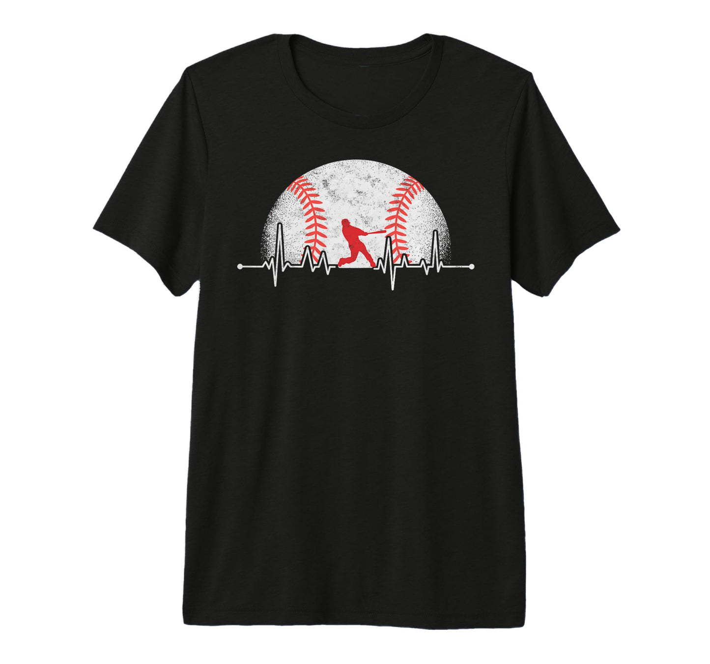 Baseball Ball Heartbeat Player Coach T-Shirt - Graphic Print for Adults - T-Shirt, Sweatshirt, Hoodie