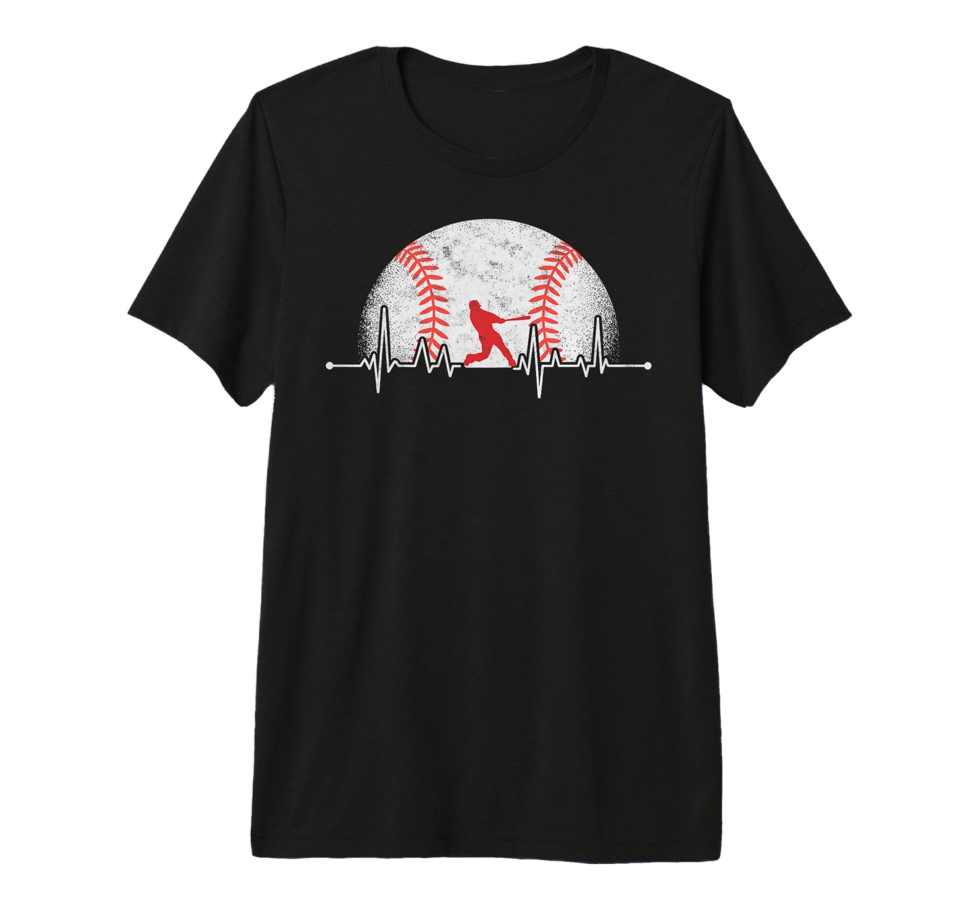 Baseball Ball Heartbeat Player Coach T-Shirt - Graphic Print for Adults - T-Shirt, Sweatshirt, Hoodie