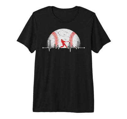 Baseball Ball Heartbeat Player Coach T-Shirt - Graphic Print for Adults - T-Shirt, Sweatshirt, Hoodie