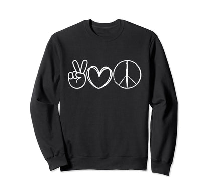 Peace Love And Hippie Sweatshirt - Trendy Graphic for Adults - T-Shirt, Sweatshirt, Hoodie
