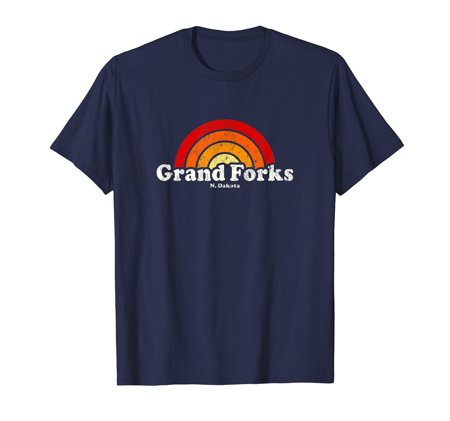 Grand Forks North Dakota Nd 70S T-Shirt - Casual Everyday Wear Men Women - T-Shirt, Sweatshirt, Hoodie
