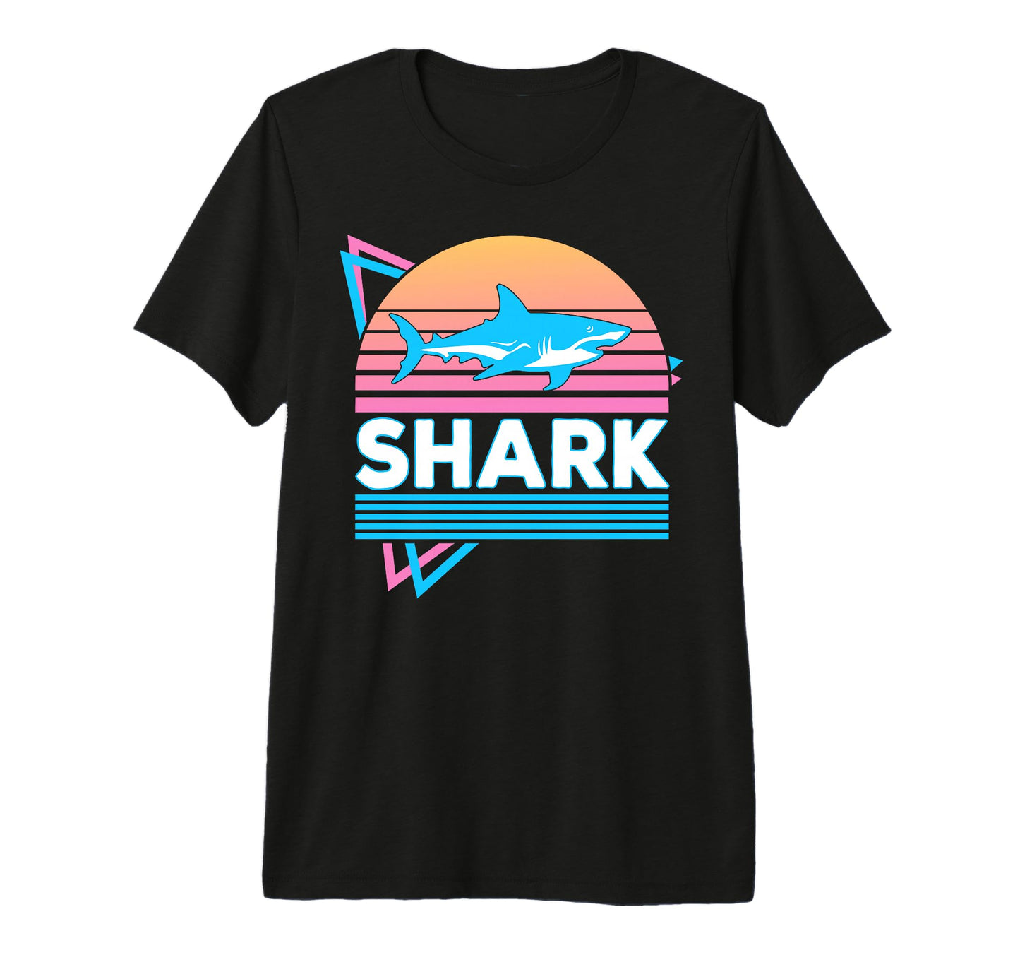 Shark Vaporwave Aesthetic Tri Blend T-Shirt - Streetwear Style Unisex - T-Shirt, Sweatshirt, Hoodie