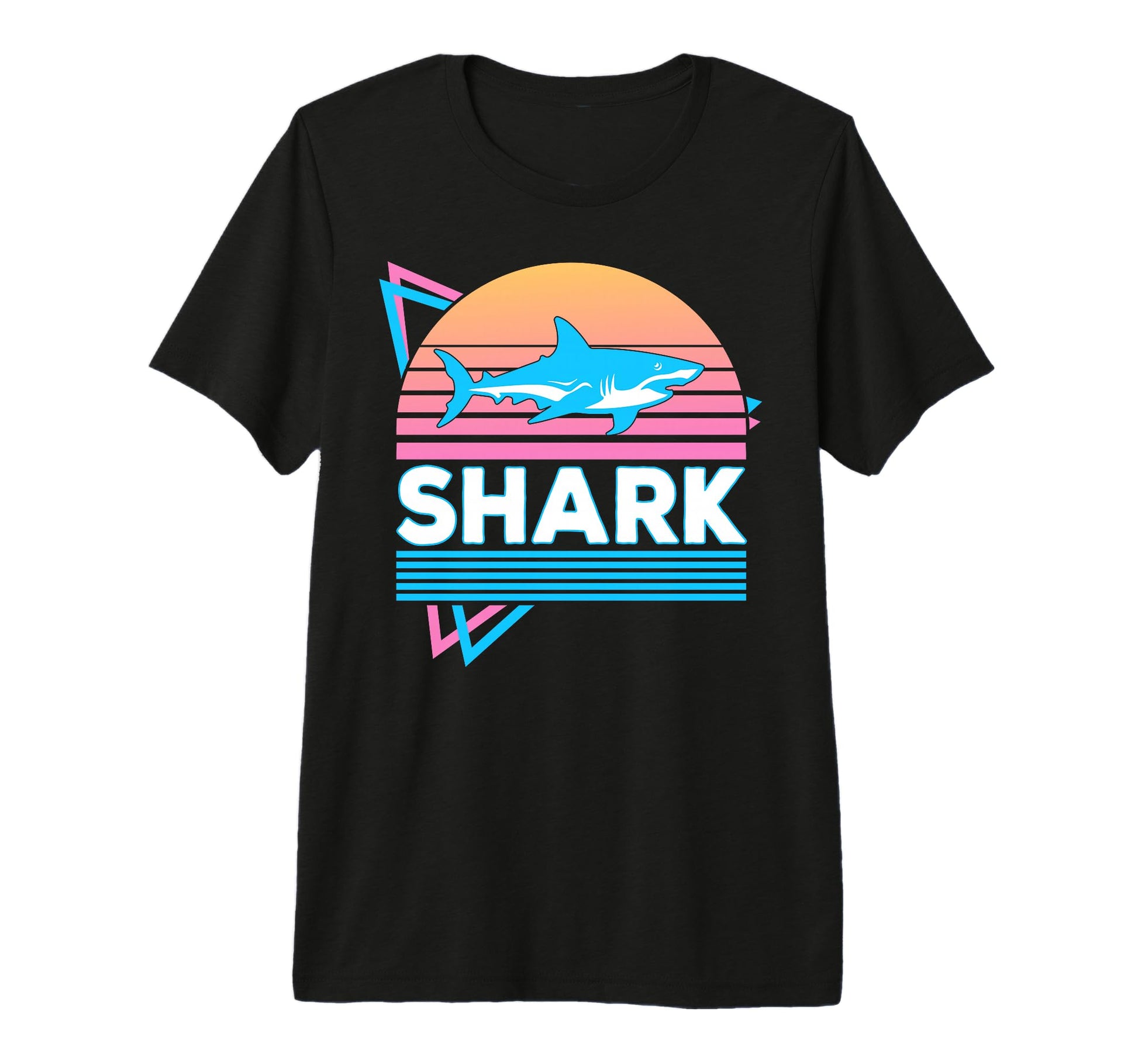 Shark Vaporwave Aesthetic Tri Blend T-Shirt - Streetwear Style Unisex - T-Shirt, Sweatshirt, Hoodie