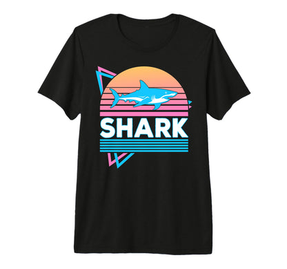 Shark Vaporwave Aesthetic Tri Blend T-Shirt - Streetwear Style Unisex - T-Shirt, Sweatshirt, Hoodie