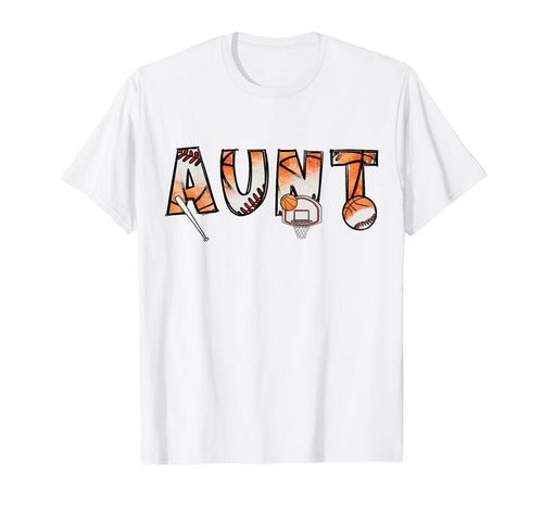 Aunt Both Half Basketball Baseball Birthday T-Shirt - Unique Graphic Unisex - T-Shirt, Sweatshirt, Hoodie