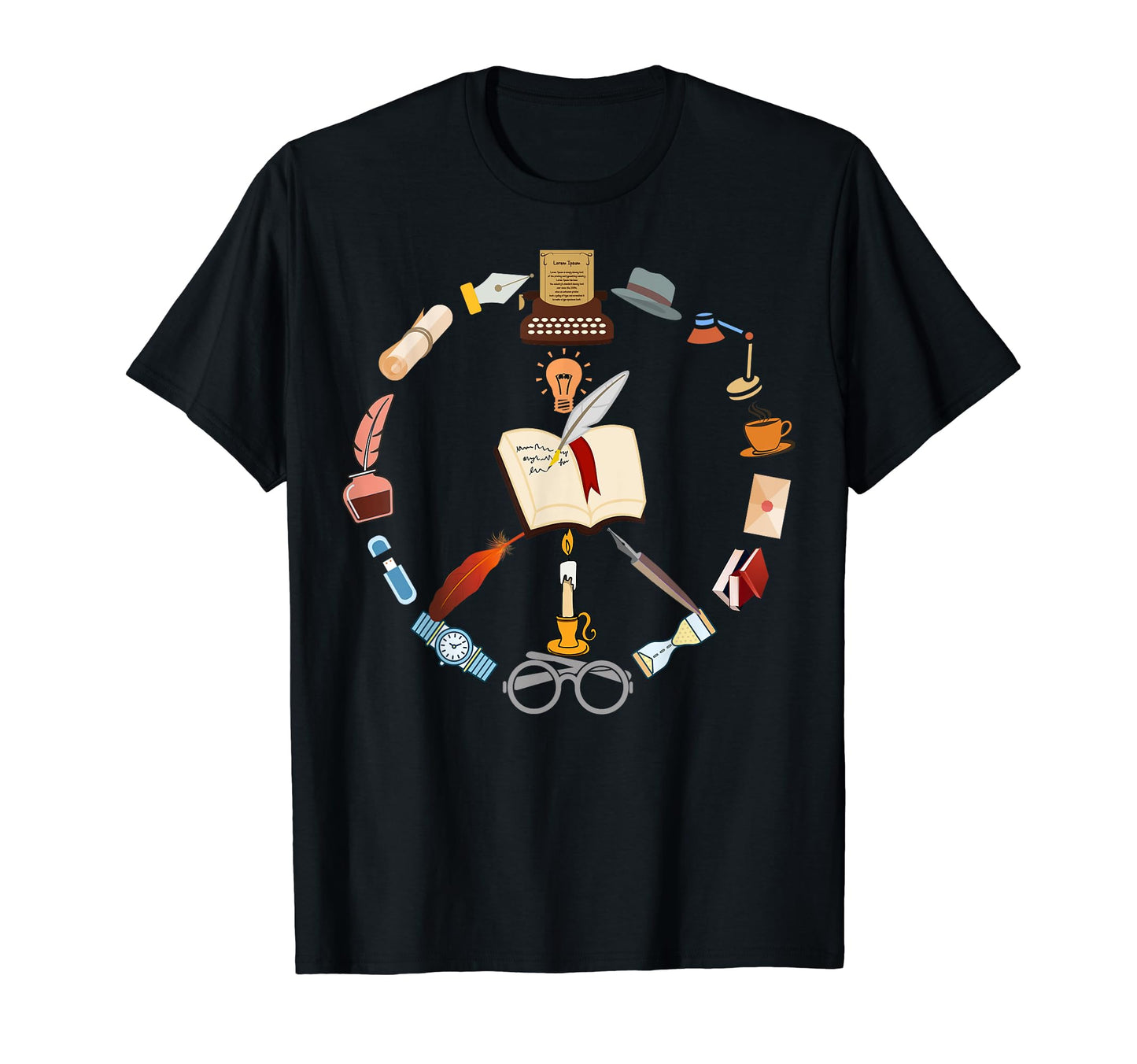 Peace Love Writers Funny Authors Poets T-Shirt - Trendy Graphic Men Women - T-Shirt, Sweatshirt, Hoodie