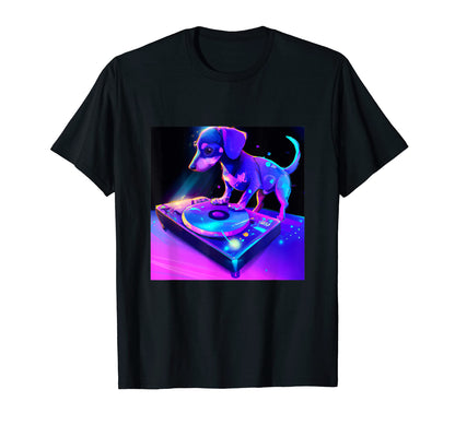 Dachshund Dj Vaporwave Dog Aesthetic T-Shirt - Unique Graphic Unisex - T-Shirt, Sweatshirt, Hoodie