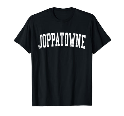 Joppatowne Md Distressed White Varsity T-Shirt - Custom Art Print Unisex - T-Shirt, Sweatshirt, Hoodie