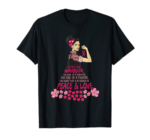 Foster Care Awareness Warrior Peace T-Shirt - Aesthetic Graphic for Adults - T-Shirt, Sweatshirt, Hoodie