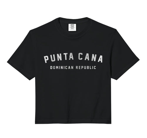 Varsity Punta Cana Comfort Colors Crop Hoodie - Custom Art Print Unisex - T-Shirt, Sweatshirt, Hoodie