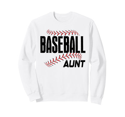 Baseball Aunt Game Day Mascot Sweatshirt - Trendy Graphic for Adults - T-Shirt, Sweatshirt, Hoodie