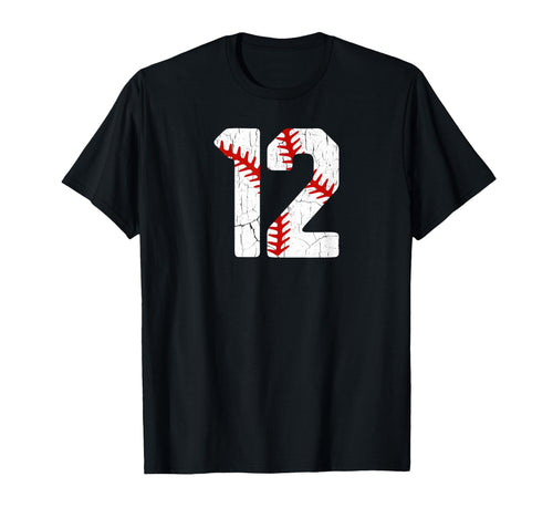Baseball Player Jersey Number 12 12 T-Shirt - Unique Graphic Men Women - T-Shirt, Sweatshirt, Hoodie