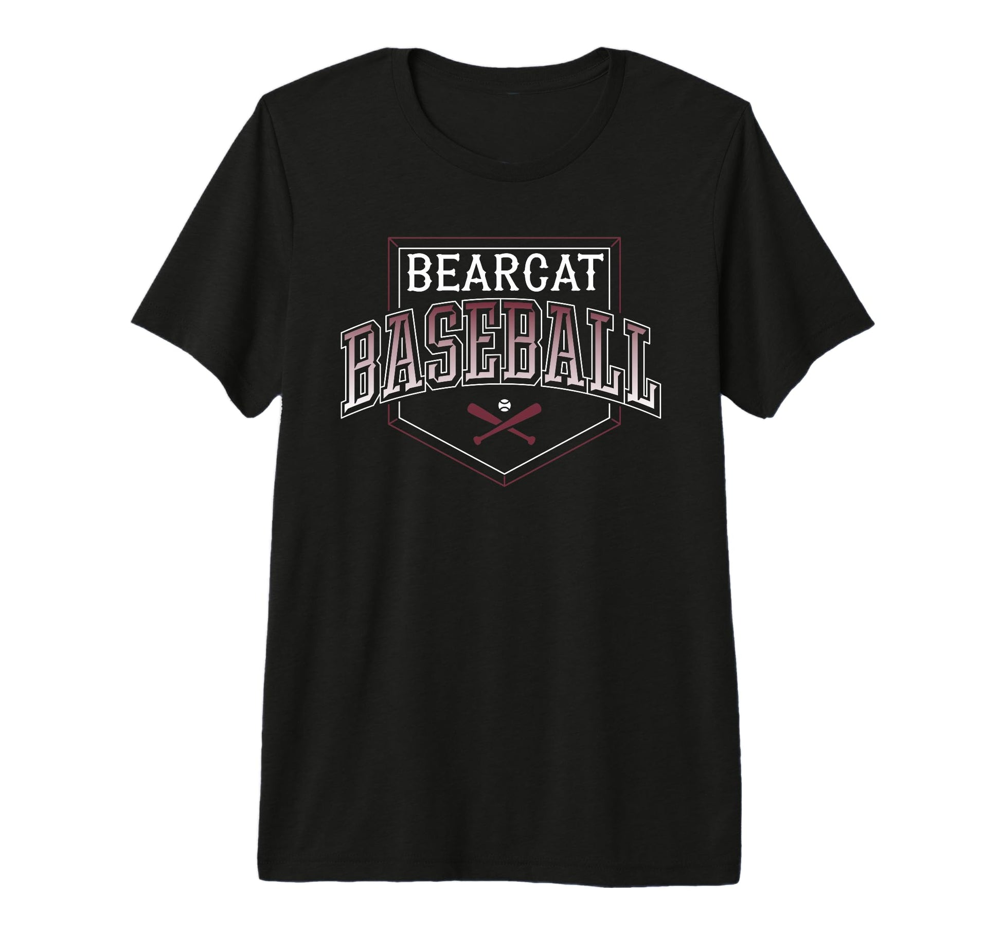 Bearcat Baseball Mom Mascot Maroon T-Shirt - Unique Graphic Unisex - T-Shirt, Sweatshirt, Hoodie