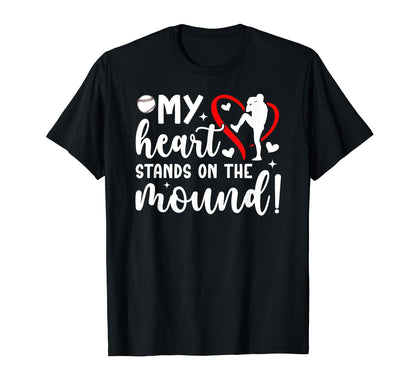 Mound Baseball Pitcher Mom Baseball T-Shirt - Graphic Print for Adults - T-Shirt, Sweatshirt, Hoodie