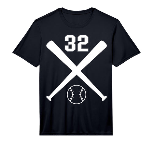 Baseball Softball Number 32 Performance T-Shirt - Streetwear Style Unisex - T-Shirt, Sweatshirt, Hoodie