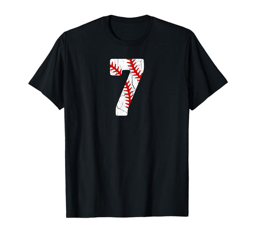 Baseball Player Jersey Number 7 7 T-Shirt - Custom Art Print Men Women - T-Shirt, Sweatshirt, Hoodie