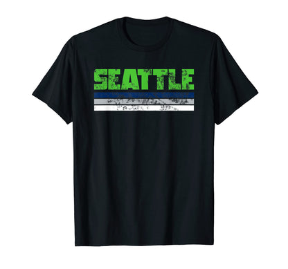 Seattle Washington Three Stripes T-Shirt - Novelty Apparel Unisex - T-Shirt, Sweatshirt, Hoodie