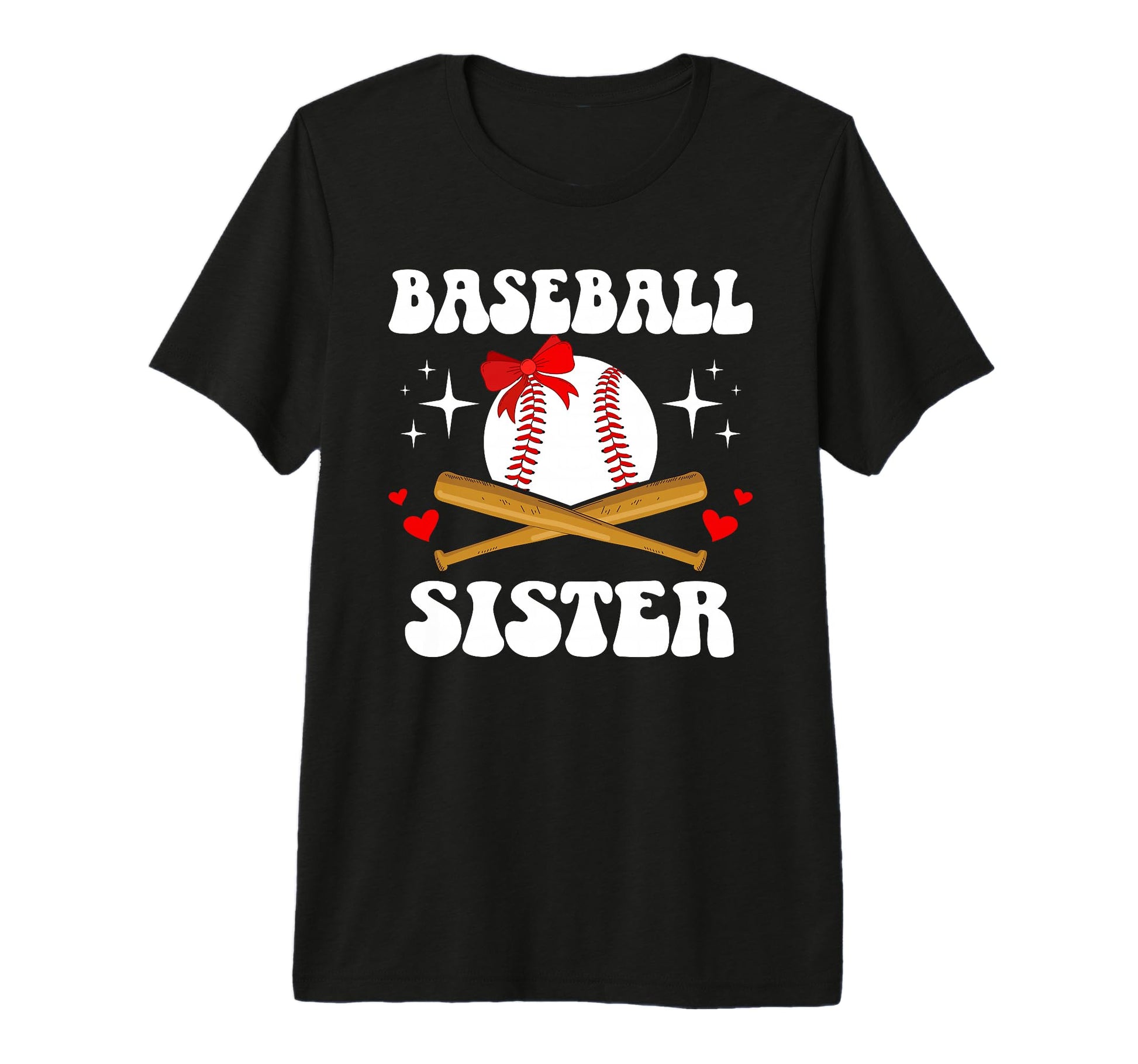 Baseball Sister Baseball Player Groovy T-Shirt - Graphic Print Unisex - T-Shirt, Sweatshirt, Hoodie