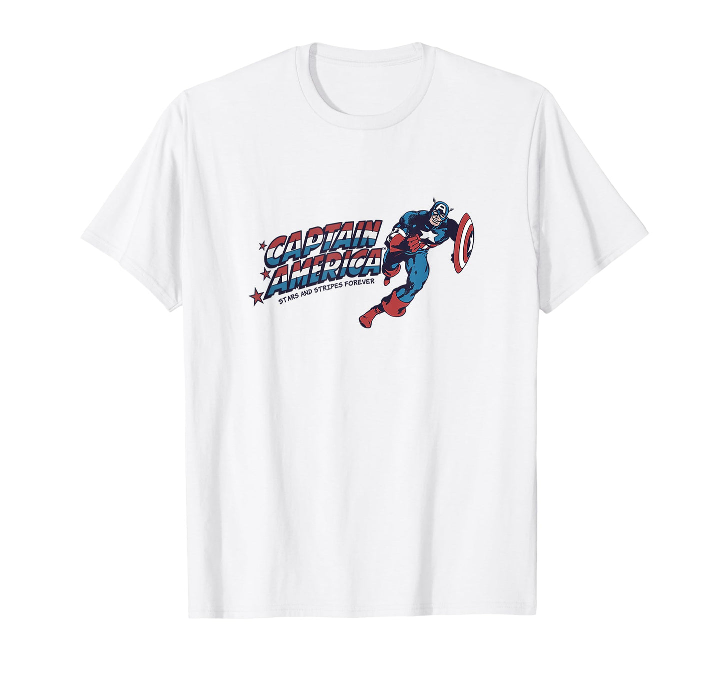 Marvel Comics Captain America Stars T-Shirt - Graphic Print for Adults - T-Shirt, Sweatshirt, Hoodie