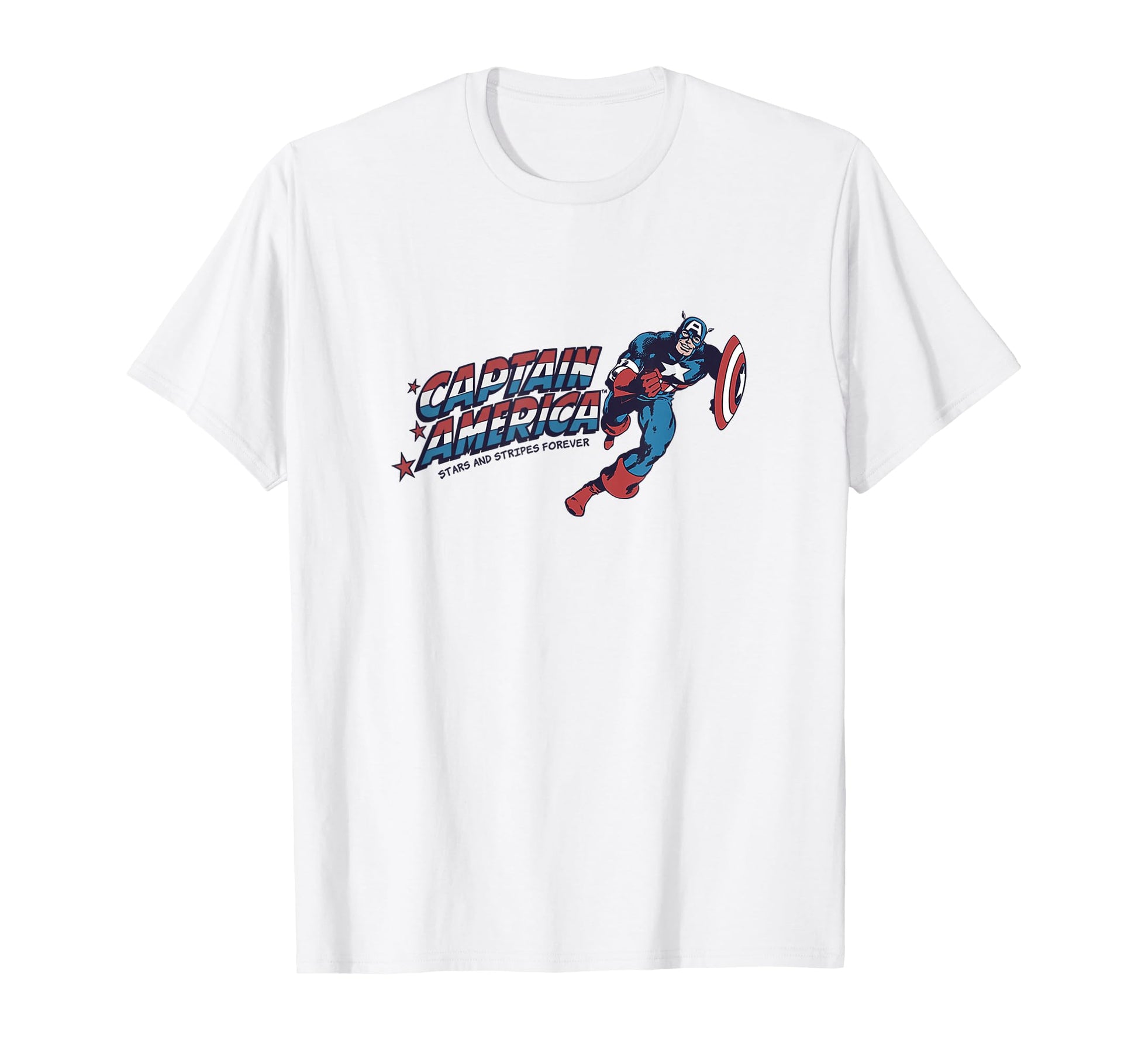 Marvel Comics Captain America Stars T-Shirt - Graphic Print for Adults - T-Shirt, Sweatshirt, Hoodie