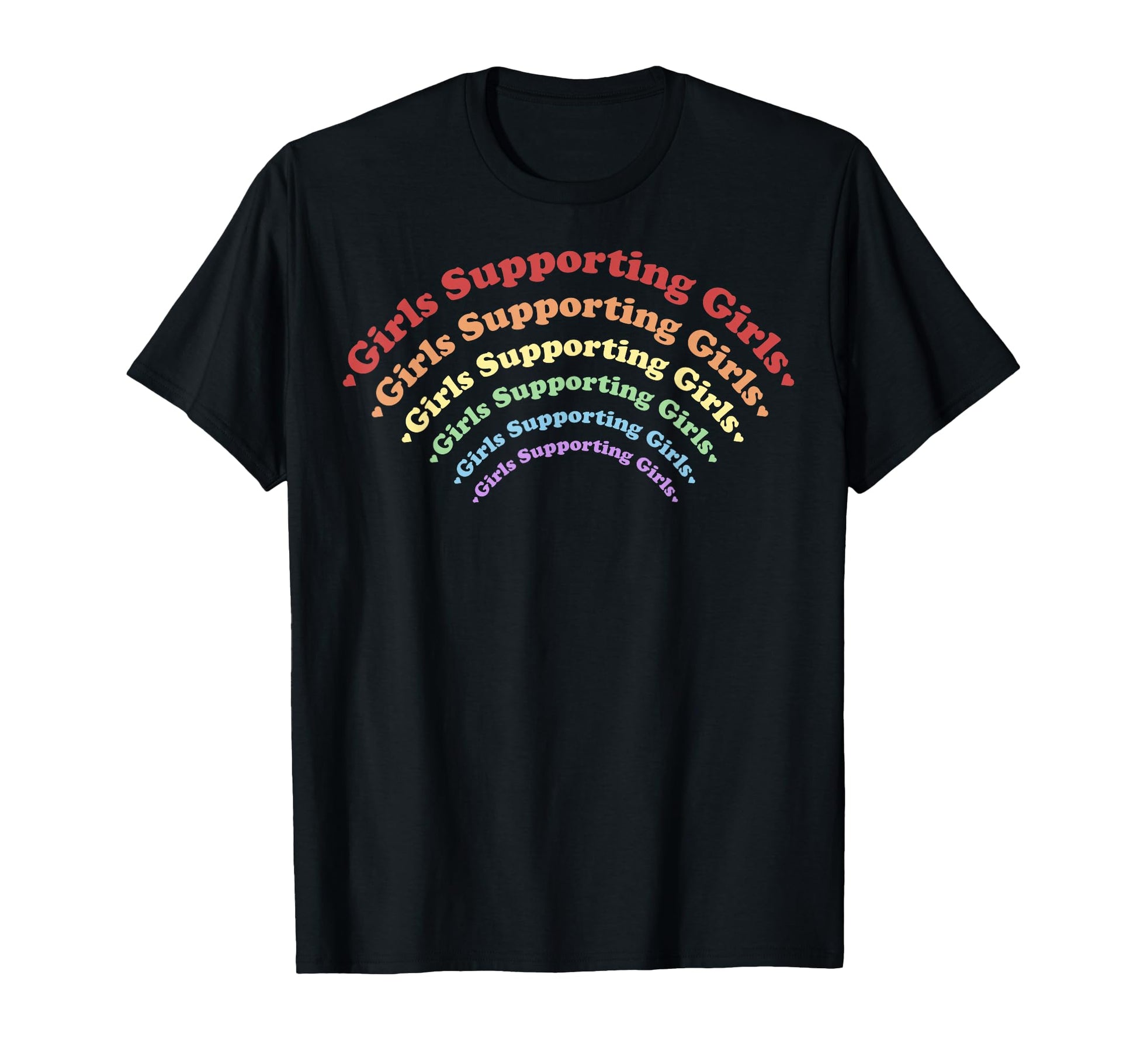 Supporting Rainbow Text T-Shirt - Unique Graphic for Adults - T-Shirt, Sweatshirt, Hoodie