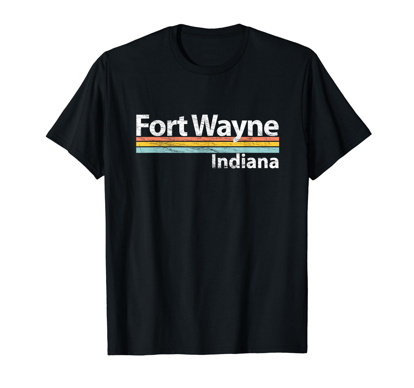 Fort Wayne Indiana Worn Stripes T-Shirt - Fun Novelty Design Unisex - T-Shirt, Sweatshirt, Hoodie