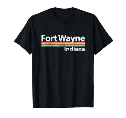 Fort Wayne Indiana Worn Stripes T-Shirt - Fun Novelty Design Unisex - T-Shirt, Sweatshirt, Hoodie