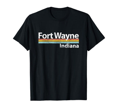Fort Wayne Indiana Worn Stripes T-Shirt - Fun Novelty Design Unisex - T-Shirt, Sweatshirt, Hoodie