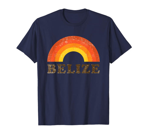 Belize Souvenir 70S Distressed Rainbow Gift T-Shirt - Unique Graphic Unisex - T-Shirt, Sweatshirt, Hoodie