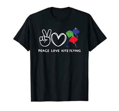 Peace Love Kite Flying Kite Flying T-Shirt - Streetwear Style for Adults - T-Shirt, Sweatshirt, Hoodie