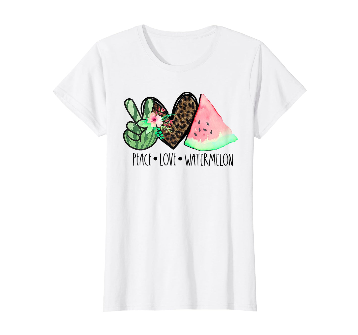 Peace Love Watermelon Summer Teen T-Shirt - Fun Novelty Design Men Women - T-Shirt, Sweatshirt, Hoodie