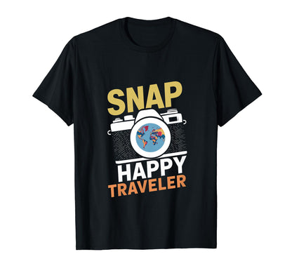 Snap Happy Traveler Camera Vacations T-Shirt - Unique Graphic Unisex - T-Shirt, Sweatshirt, Hoodie