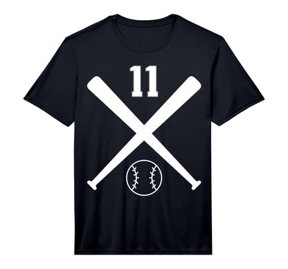 Baseball Softball Number 11 T-Shirt - Streetwear Style for Adults - T-Shirt, Sweatshirt, Hoodie