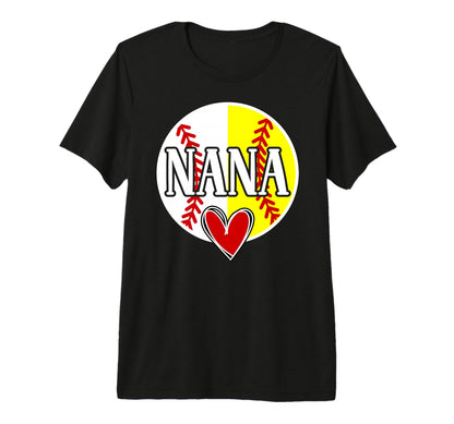 Baseball Softball Nana Proud T-Shirt - Fun Novelty Design for Adults - T-Shirt, Sweatshirt, Hoodie
