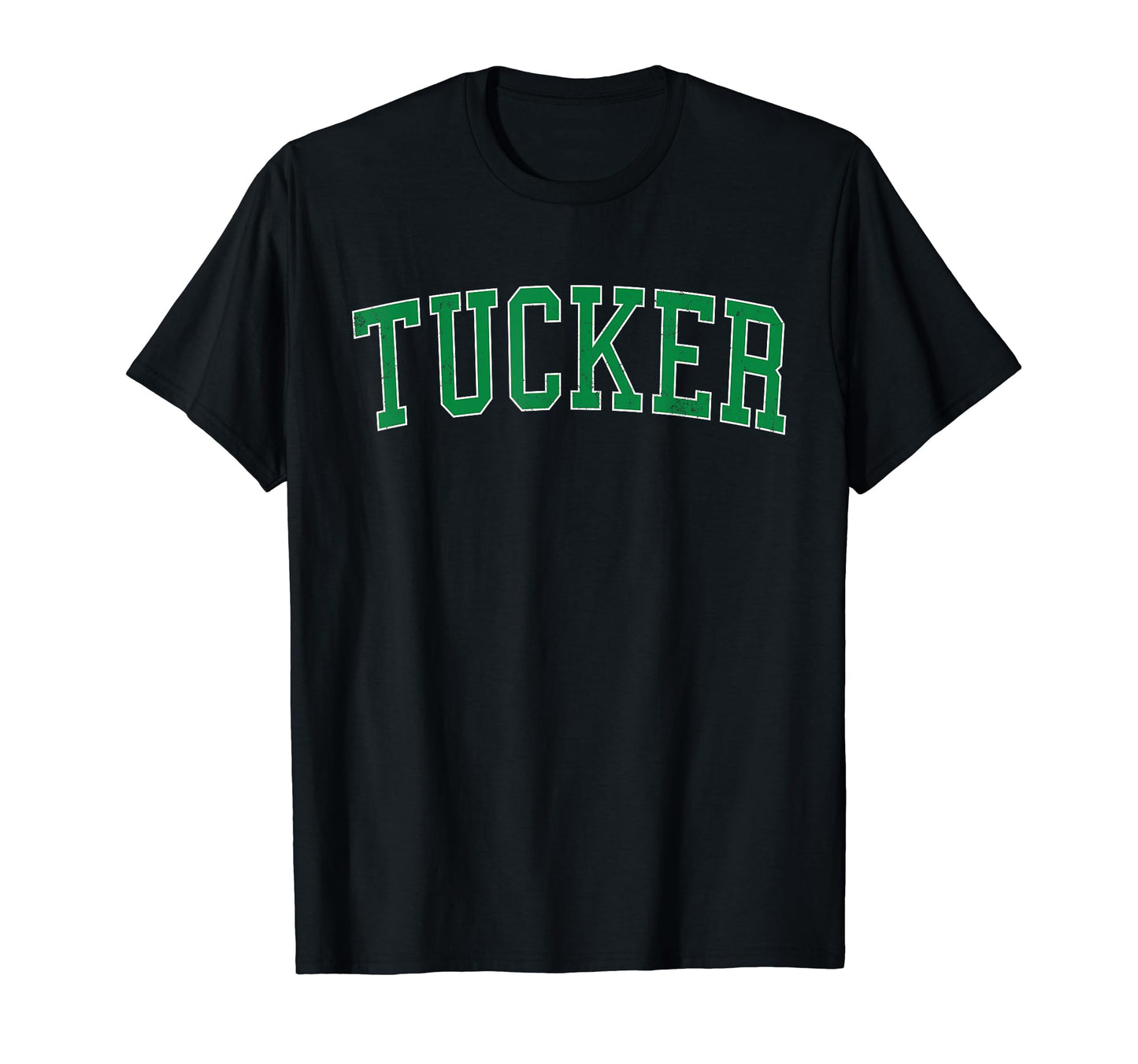 Tucker Ga Distressed Green Varsity T-Shirt - Novelty Apparel for Adults - T-Shirt, Sweatshirt, Hoodie