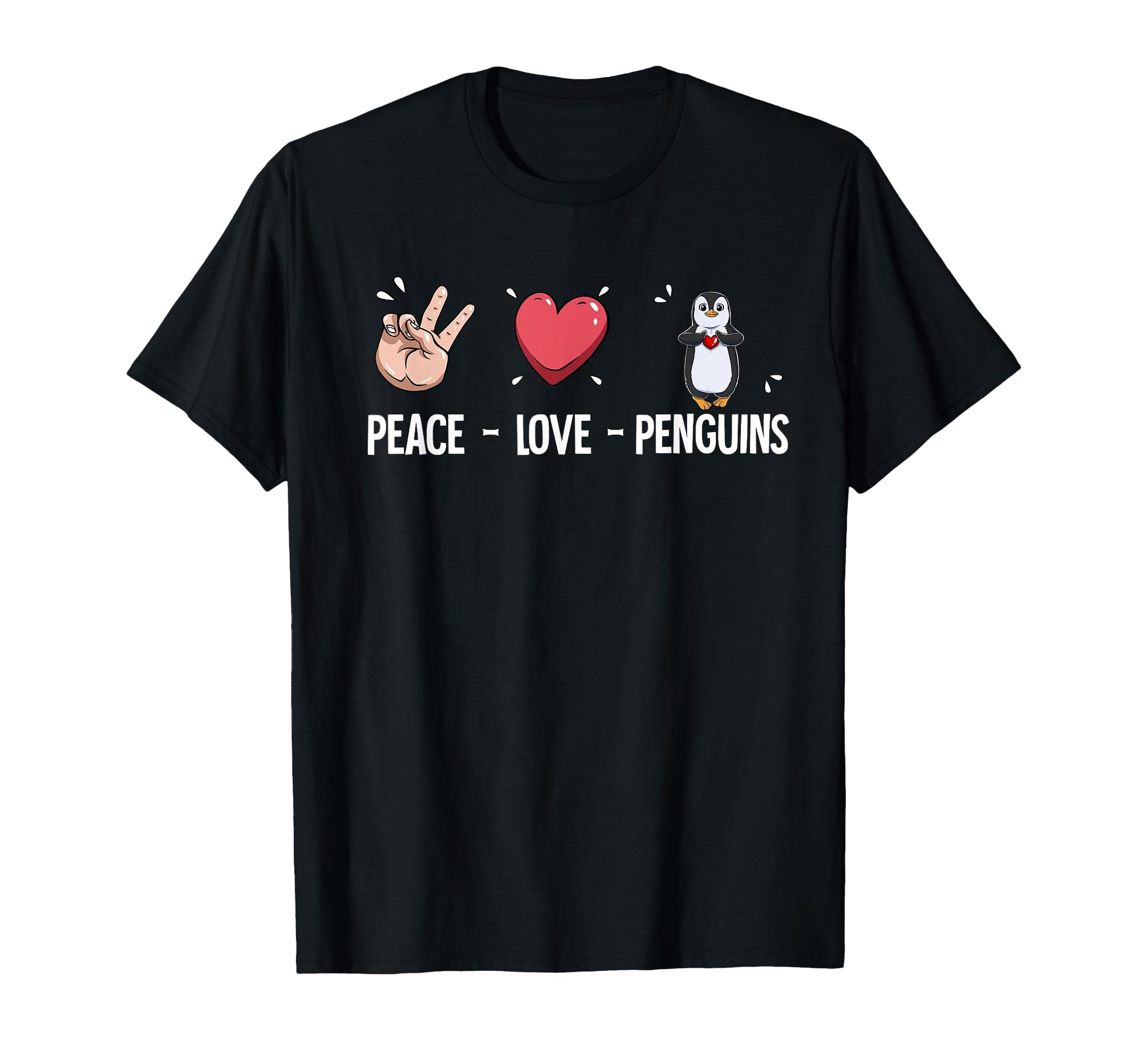 Peace Love Penguins T-Shirt - Minimalist Print for Adults - T-Shirt, Sweatshirt, Hoodie