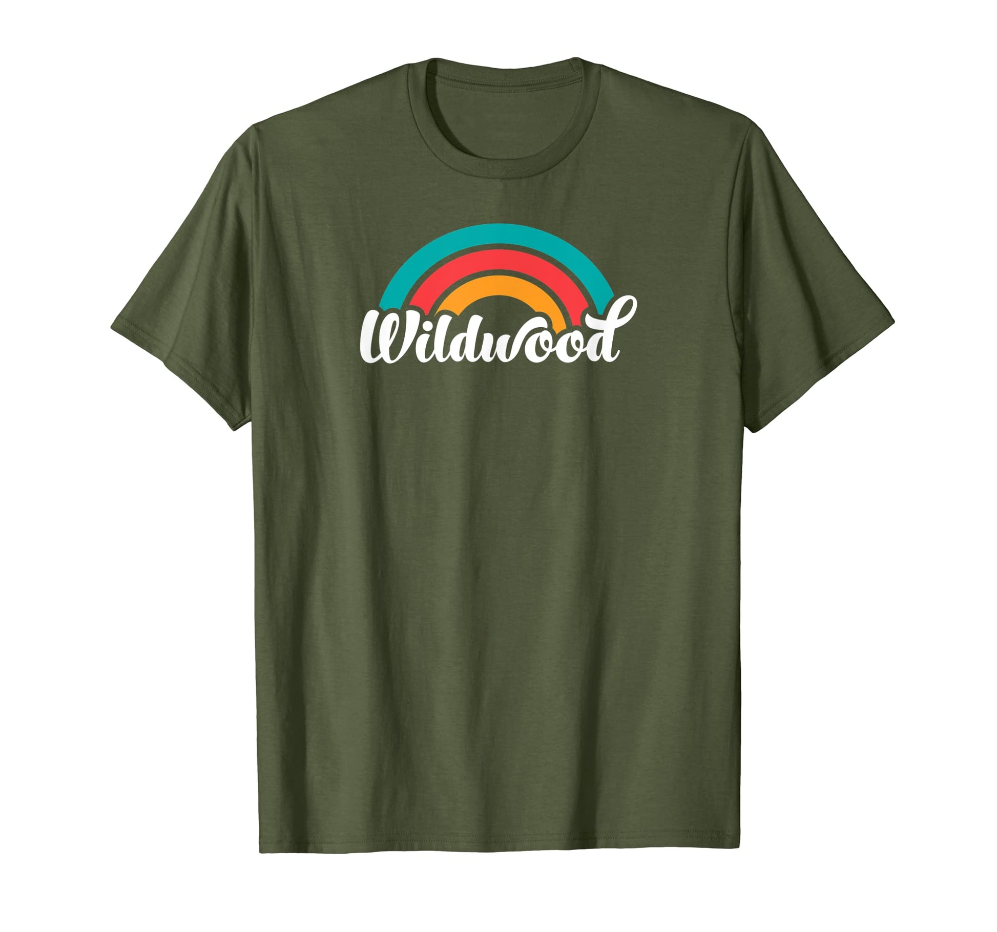 Wildwood Nj Script Rainbow T-Shirt - Aesthetic Graphic Men Women - T-Shirt, Sweatshirt, Hoodie