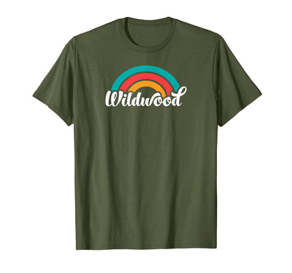 Wildwood Nj Script Rainbow T-Shirt - Aesthetic Graphic Men Women - T-Shirt, Sweatshirt, Hoodie
