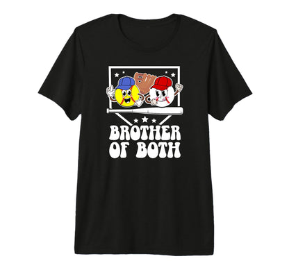 Brother Both Groovy Softball Baseball T-Shirt - Minimalist Print Unisex - T-Shirt, Sweatshirt, Hoodie