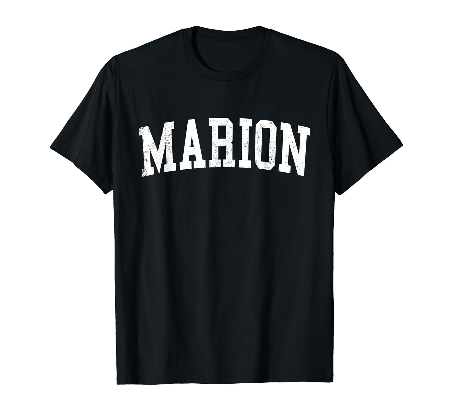 Marion Il Distressed White Varsity T-Shirt - Novelty Apparel Unisex - T-Shirt, Sweatshirt, Hoodie
