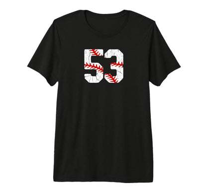Baseball Player Jersey Number 53 T-Shirt - Casual Everyday Wear Men Women - T-Shirt, Sweatshirt, Hoodie
