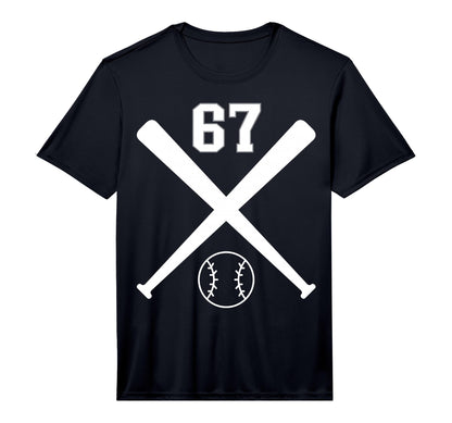 Baseball Softball Number 67 T-Shirt - Streetwear Style Men Women - T-Shirt, Sweatshirt, Hoodie