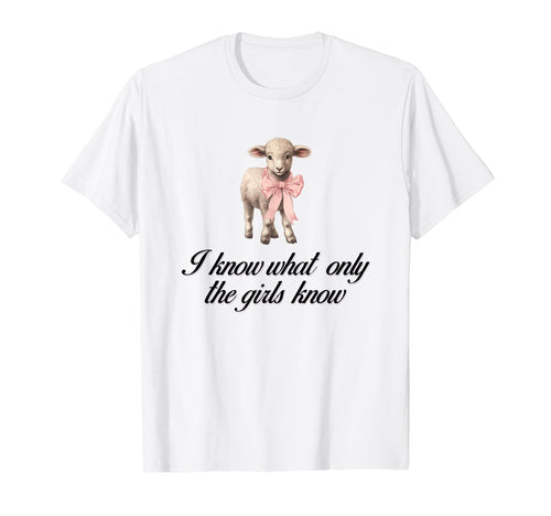 I Know What Only Lamb Coquette Bow T-Shirt - Custom Art Print Unisex - T-Shirt, Sweatshirt, Hoodie