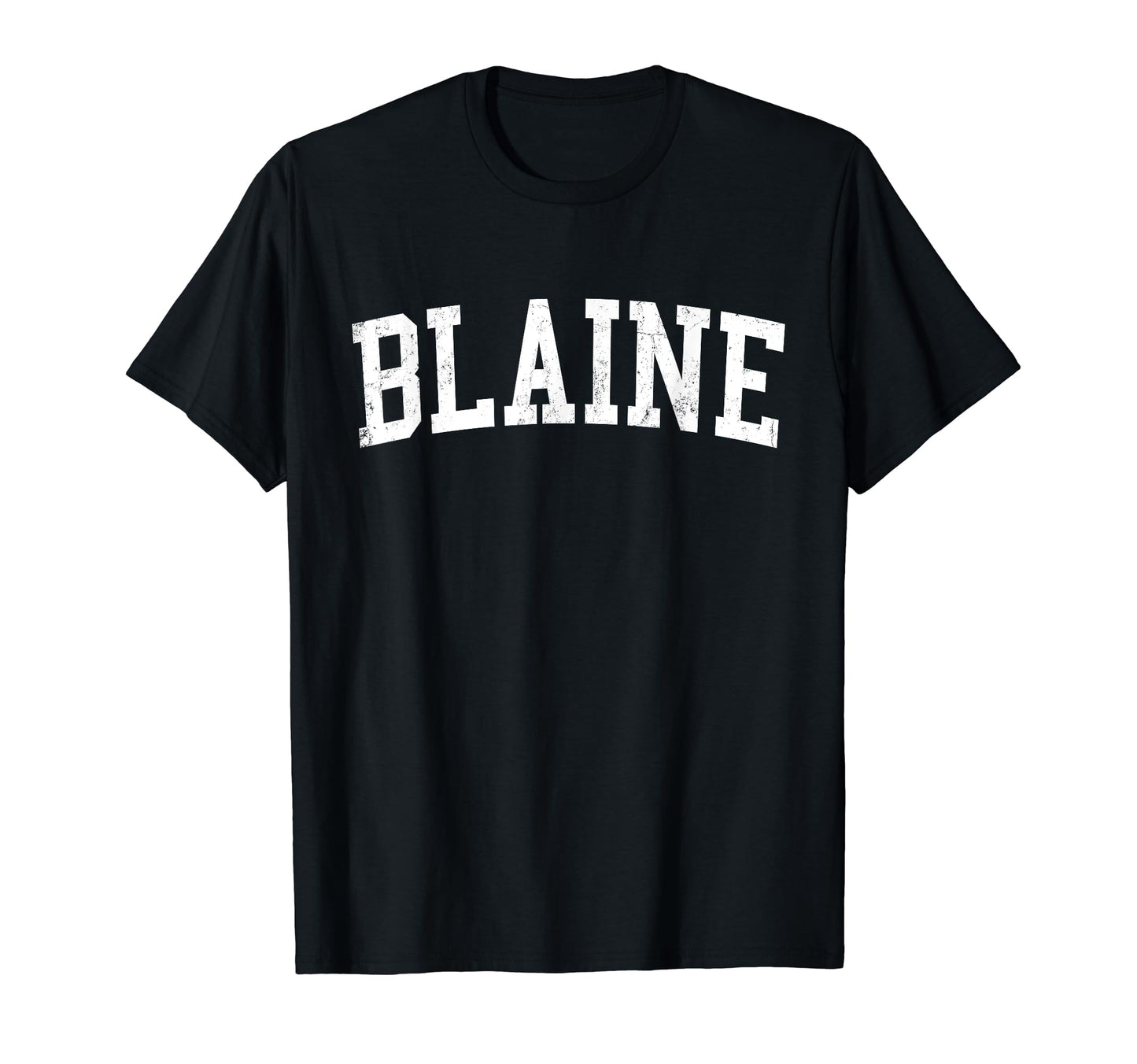 Blaine Mn Distressed White Varsity T-Shirt - Unique Graphic Unisex - T-Shirt, Sweatshirt, Hoodie