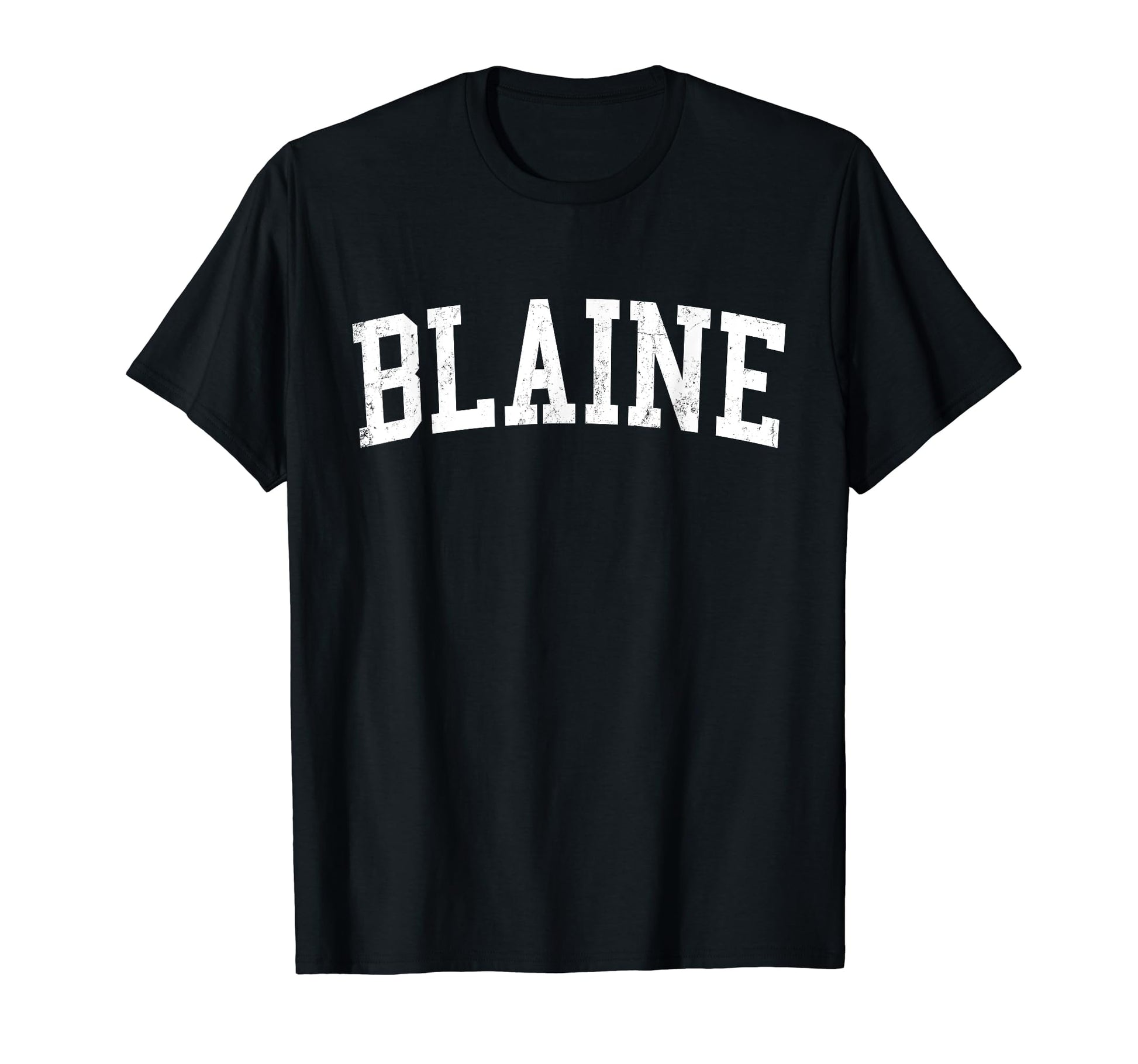 Blaine Mn Distressed White Varsity T-Shirt - Unique Graphic Unisex - T-Shirt, Sweatshirt, Hoodie