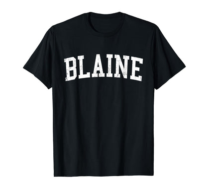 Blaine Mn Distressed White Varsity T-Shirt - Unique Graphic Unisex - T-Shirt, Sweatshirt, Hoodie