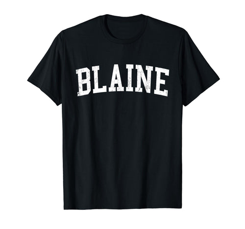 Blaine Mn Distressed White Varsity T-Shirt - Unique Graphic Unisex - T-Shirt, Sweatshirt, Hoodie