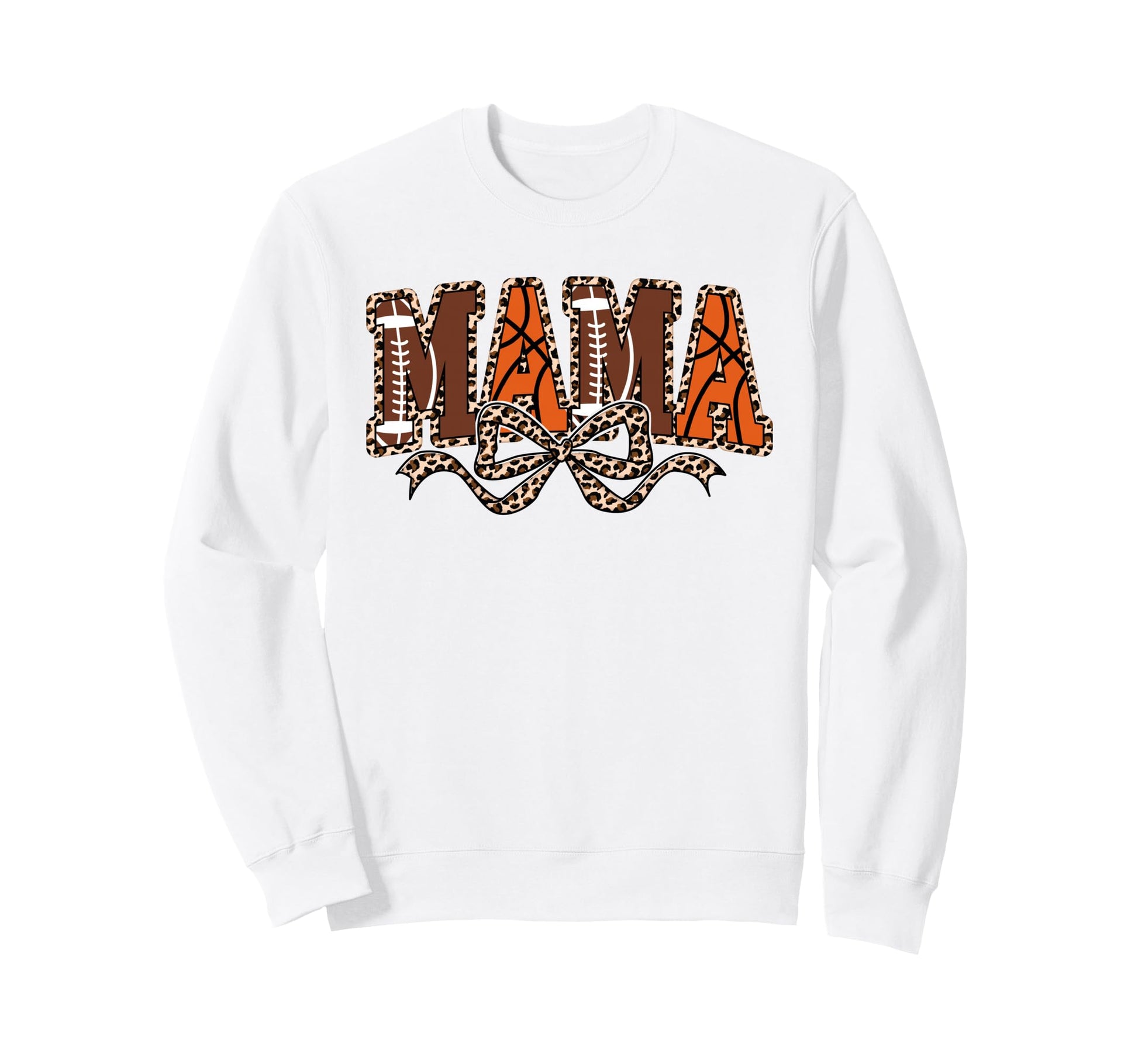 Leopard Basketball Football Mama Sweatshirt - Custom Art Print for Adults - T-Shirt, Sweatshirt, Hoodie