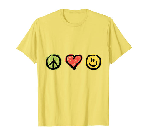 Peace Love Happiness Positive T-Shirt - Custom Art Print for Adults - T-Shirt, Sweatshirt, Hoodie