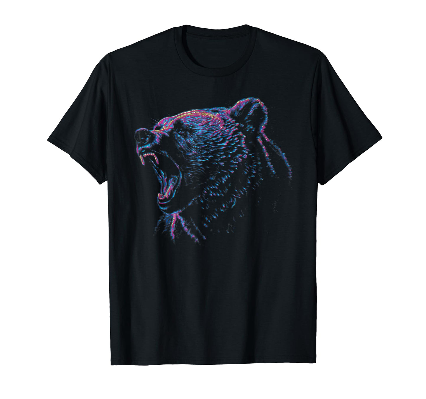 Vaporwave Bear Nature Outdoor Lover T-Shirt - Novelty Apparel for Adults - T-Shirt, Sweatshirt, Hoodie